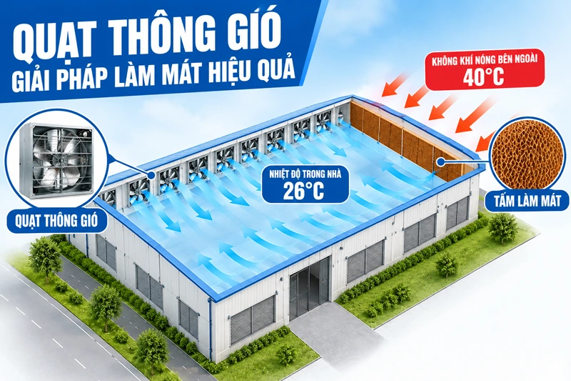 ứng dụng của quạt thông gió vuông hai mặt lưới iFAN 90D