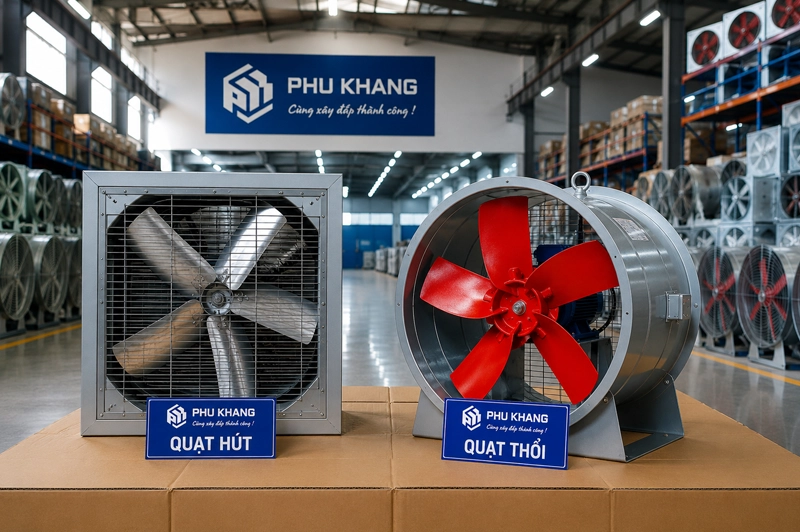 quạt hút và quạt thổi