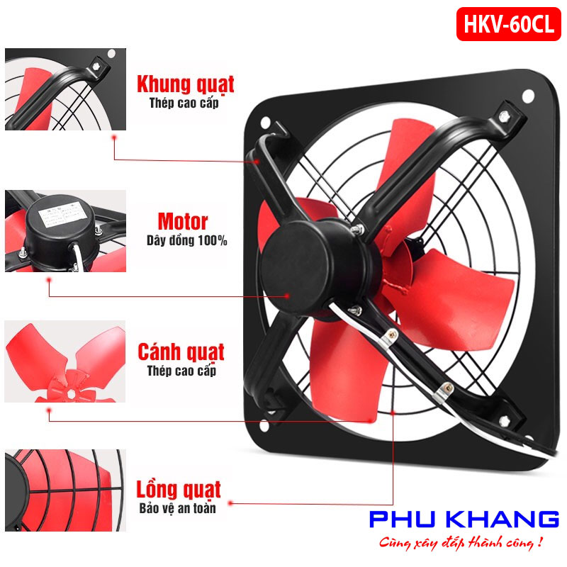 Quạt thông gió vuông mini HKV-60CL
