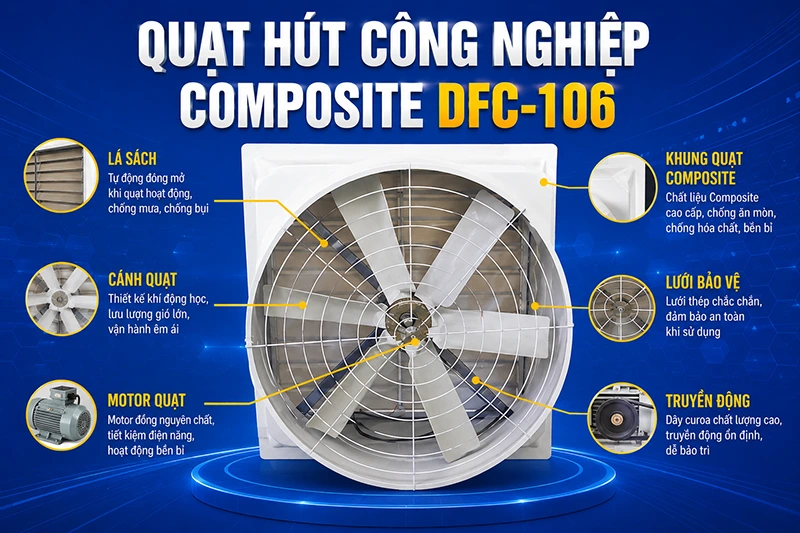Quạt hút công nghiệp Composite DFC-106 Quạt hút công nghiệp Composite DFC-106