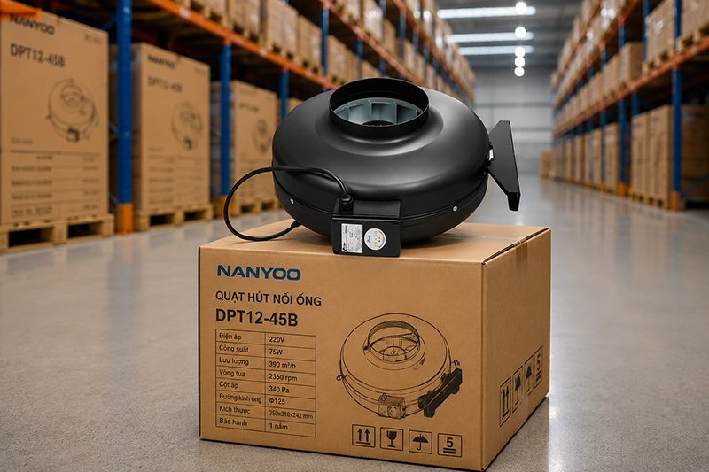 Quạt hút nối ống Nanyoo DPT12-45B là gì? Quạt hút nối ống Nanyoo DPT12-45B là gì?