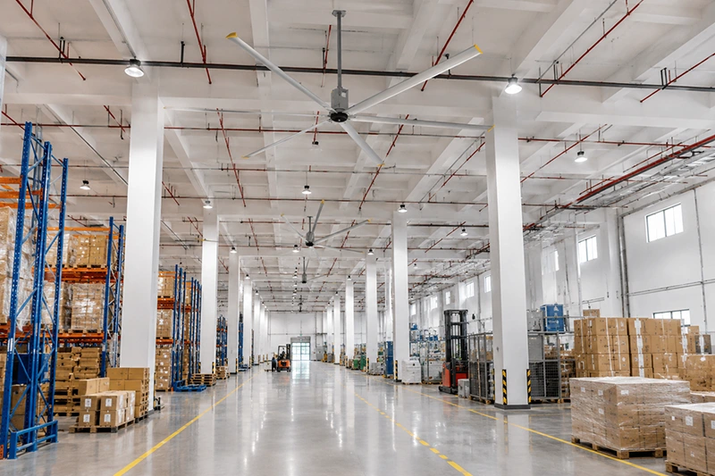 Ứng dụng của quạt trần công nghiệp sải cánh 5.2m ở nhà xưởng