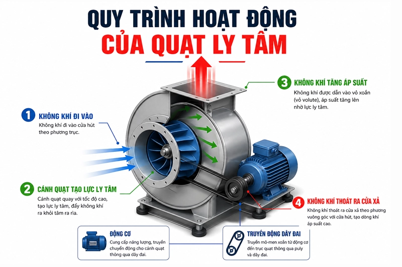 quy trình hoạt động của quạt ly tâm quy trình hoạt động của quạt ly tâm