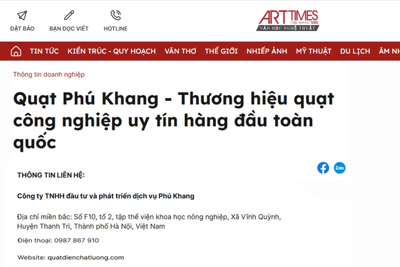 Arttimes nói về phú khang