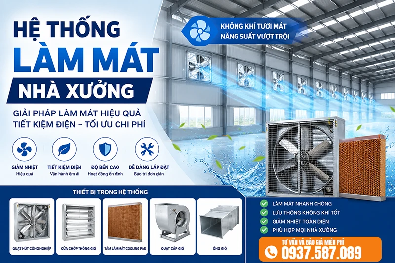 Hệ thống làm mát nhà xưởng Hệ thống làm mát nhà xưởng