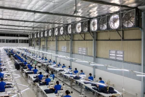 Hệ thống làm mát xưởng may với 5 thiết bị thông gió