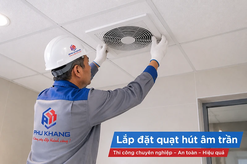 Lắp đặt quạt hút âm trần Lắp đặt quạt hút âm trần