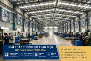 Giải pháp thông gió cho xưởng lớn hơn 5000m2 hiệu quả